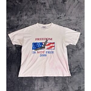 Freedom Is Not Free 2008 Bald Eagle American Flag USA Patriotic T-Shirt Optima X